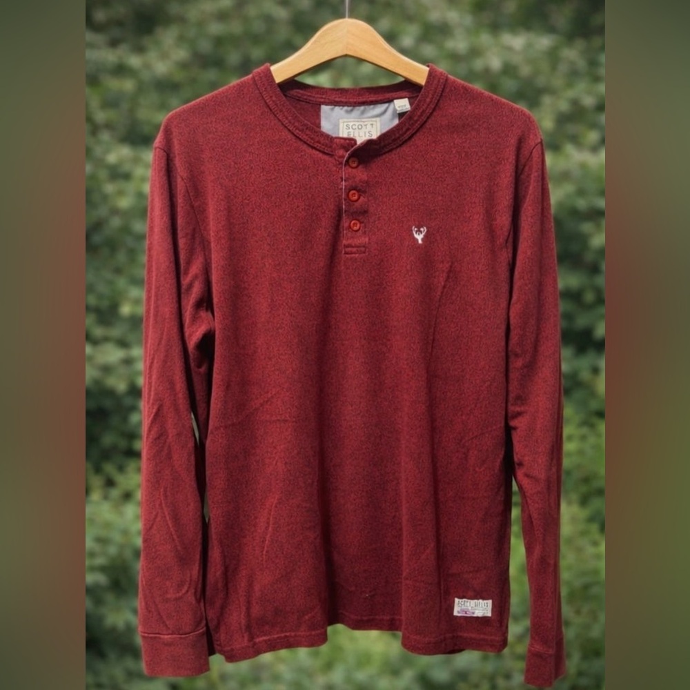Scott Ellis Long Sleeve Henley Size Large